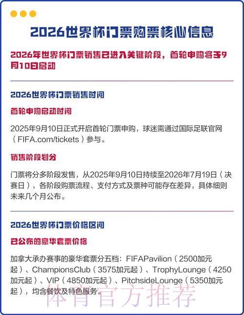2026年世界杯官方购票平台入口链接
